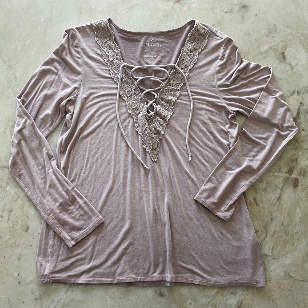 Light Purple lace up top
